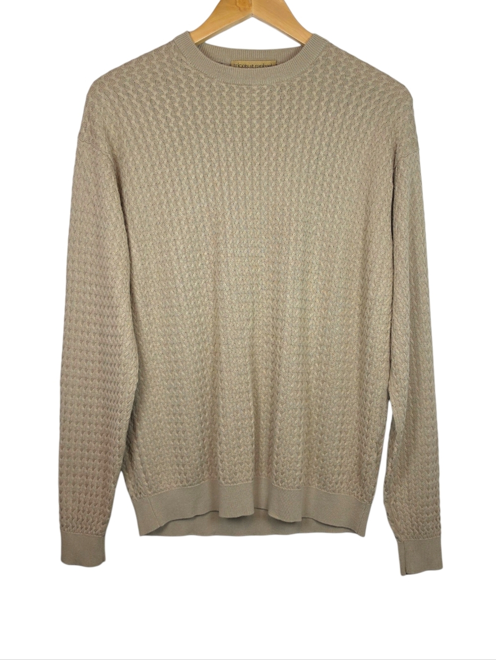 Tricot St Raphael Silk Blend Cable Knit Lightweight Sweater Sz M Academia Preppy